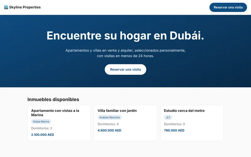 Skyline Properties – Encuentre su hogar en Dubái.