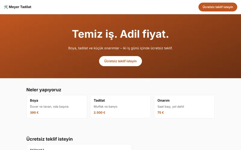Meyer Tadilat – Temiz iş. Adil fiyat.